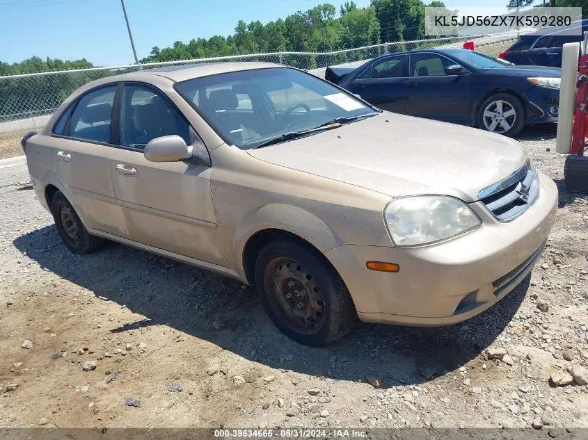 2007 Suzuki Forenza Convenience VIN: KL5JD56ZX7K599280 Lot: 39534665