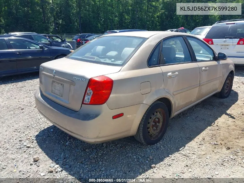 2007 Suzuki Forenza Convenience VIN: KL5JD56ZX7K599280 Lot: 39534665