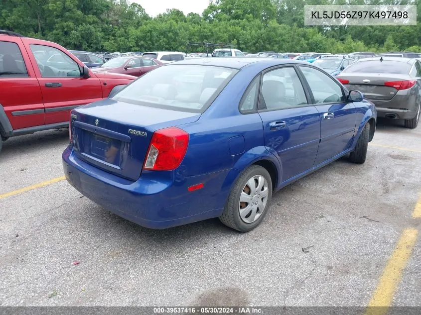 2007 Suzuki Forenza Convenience VIN: KL5JD56Z97K497498 Lot: 39537416