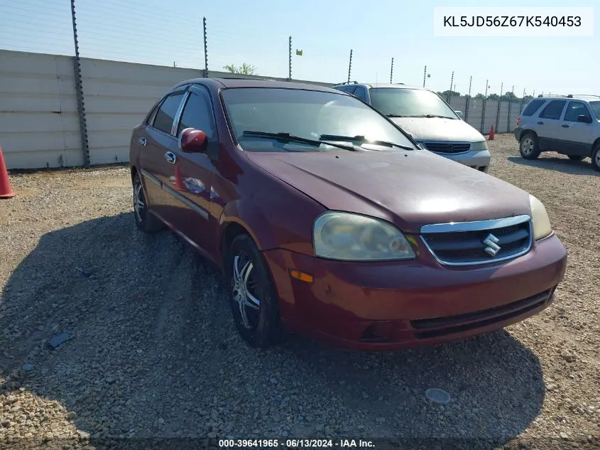 2007 Suzuki Forenza Convenience VIN: KL5JD56Z67K540453 Lot: 39641965