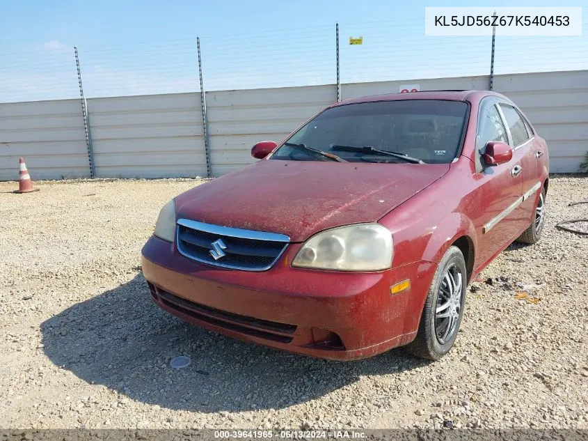 2007 Suzuki Forenza Convenience VIN: KL5JD56Z67K540453 Lot: 39641965