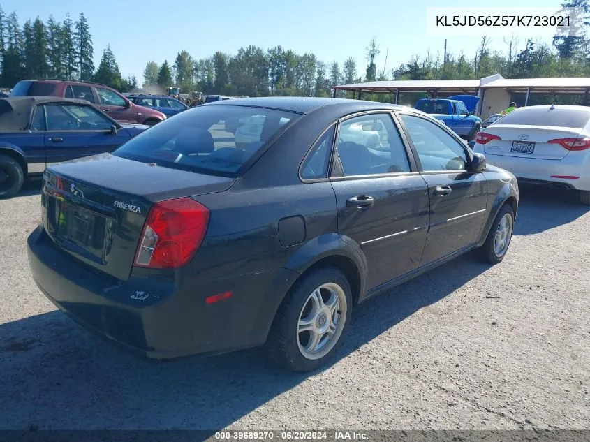 2007 Suzuki Forenza Convenience VIN: KL5JD56Z57K723021 Lot: 39689270