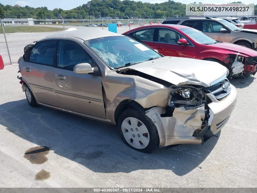 2007 Suzuki Forenza Convenience VIN: KL5JD56Z87K498237 Lot: 40360347