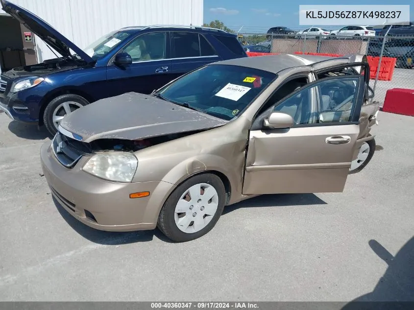 2007 Suzuki Forenza Convenience VIN: KL5JD56Z87K498237 Lot: 40360347