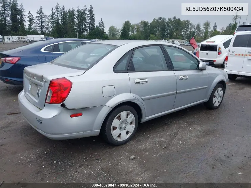 2007 Suzuki Forenza Convenience VIN: KL5JD56Z07K500434 Lot: 40378847