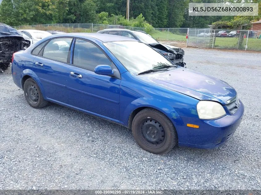 2008 Suzuki Forenza Convenience/Popular VIN: KL5JD56Z68K000893 Lot: 39890295