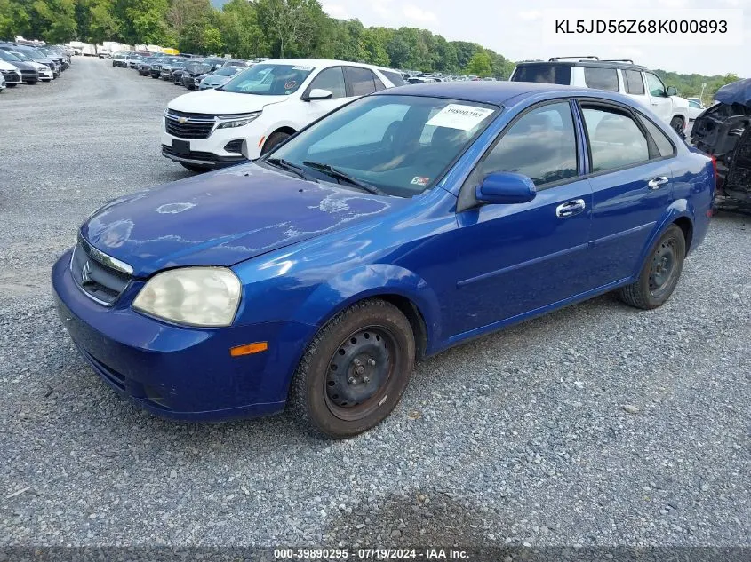 KL5JD56Z68K000893 2008 Suzuki Forenza Convenience/Popular