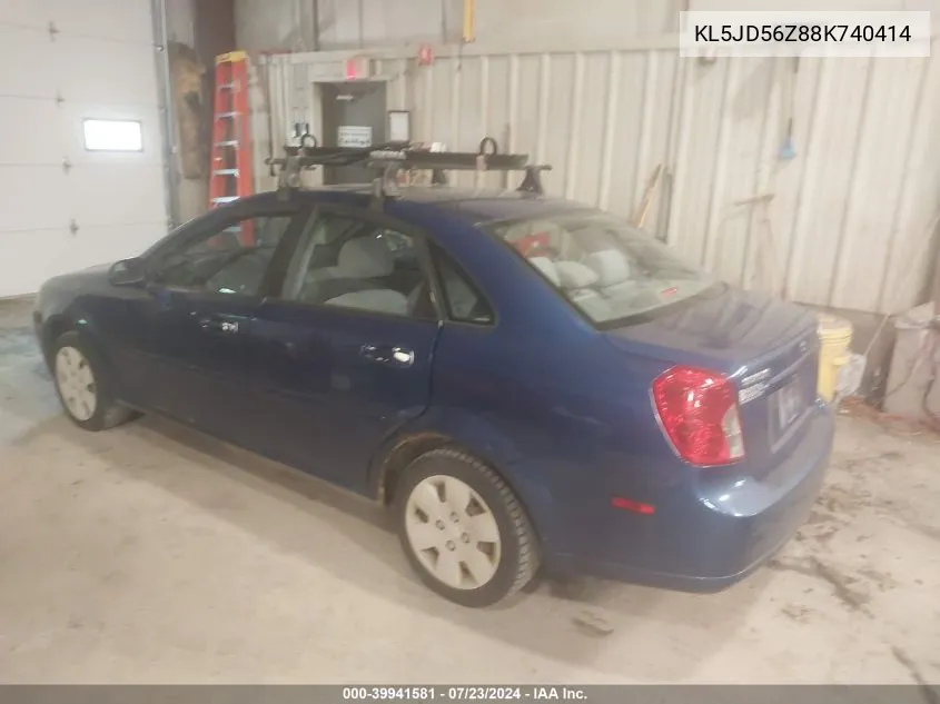 2008 Suzuki Forenza Convenience/Popular VIN: KL5JD56Z88K740414 Lot: 39941581