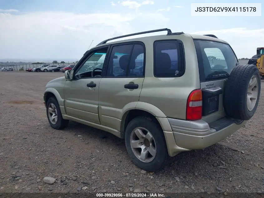 1999 Suzuki Grand Vitara Jlx/Jlx+ VIN: JS3TD62V9X4115178 Lot: 39929056