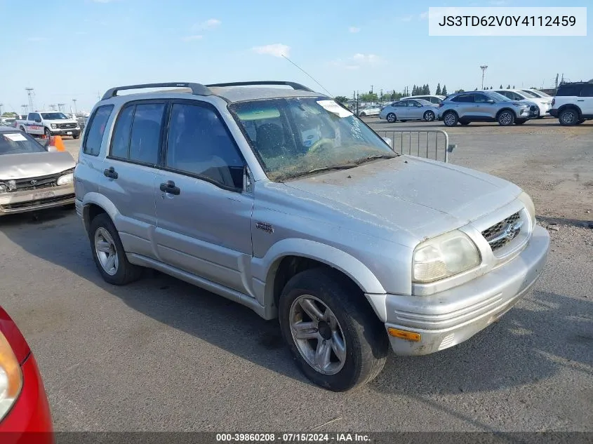 2000 Suzuki Grand Vitara Jlx/Jlx+/Limited VIN: JS3TD62V0Y4112459 Lot: 39860208