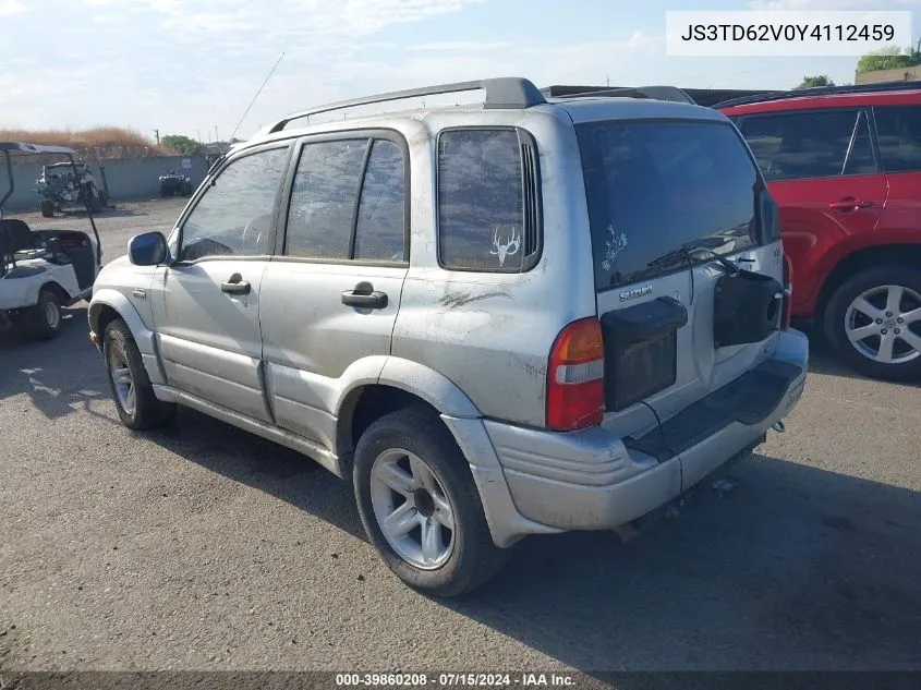 2000 Suzuki Grand Vitara Jlx/Jlx+/Limited VIN: JS3TD62V0Y4112459 Lot: 39860208