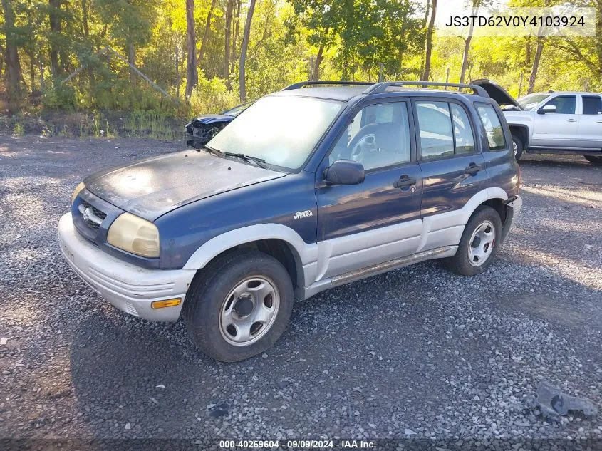 2000 Suzuki Grand Vitara Jlx/Jlx+/Limited VIN: JS3TD62V0Y4103924 Lot: 40269604