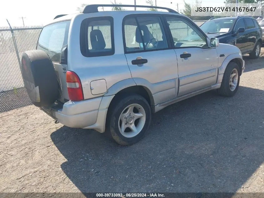 2001 Suzuki Grand Vitara Jlx/Jlx+/Limited VIN: JS3TD62V414167647 Lot: 39733092