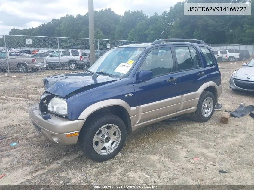 2001 Suzuki Grand Vitara Jlx/Jlx+/Limited VIN: JS3TD62V914166722 Lot: 39971265