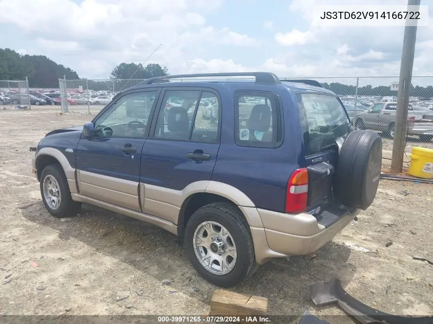 2001 Suzuki Grand Vitara Jlx/Jlx+/Limited VIN: JS3TD62V914166722 Lot: 39971265