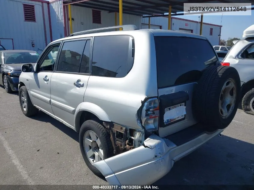 2001 Suzuki Grand Vitara Xl7 Touring/Xl7 Limited VIN: JS3TX92V514112648 Lot: 40333717