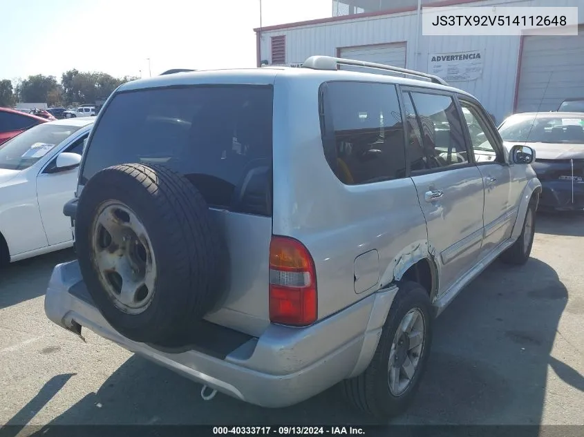 2001 Suzuki Grand Vitara Xl7 Touring/Xl7 Limited VIN: JS3TX92V514112648 Lot: 40333717