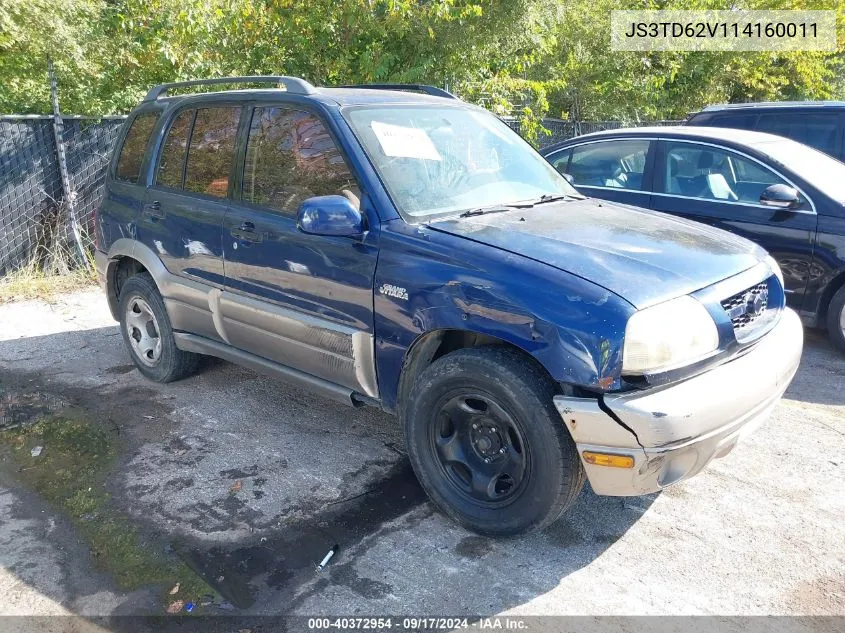 2001 Suzuki Grand Vitara Jlx/Jlx+/Limited VIN: JS3TD62V114160011 Lot: 40372954