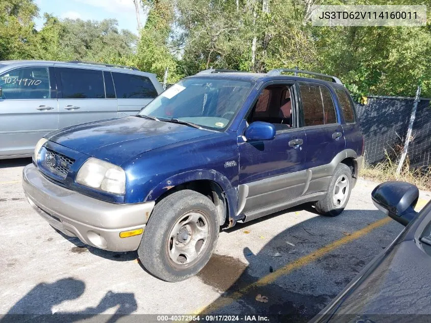 2001 Suzuki Grand Vitara Jlx/Jlx+/Limited VIN: JS3TD62V114160011 Lot: 40372954