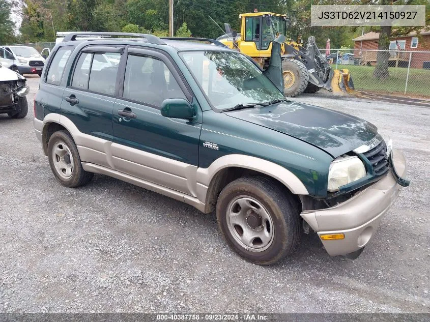 2001 Suzuki Grand Vitara Jlx/Jlx+/Limited VIN: JS3TD62V214150927 Lot: 40387758