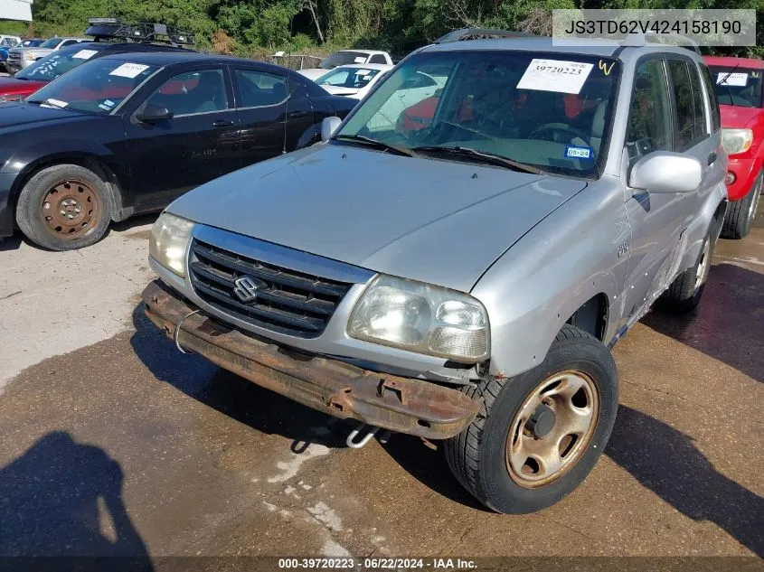 2002 Suzuki Grand Vitara Jlx/Limited VIN: JS3TD62V424158190 Lot: 39720223