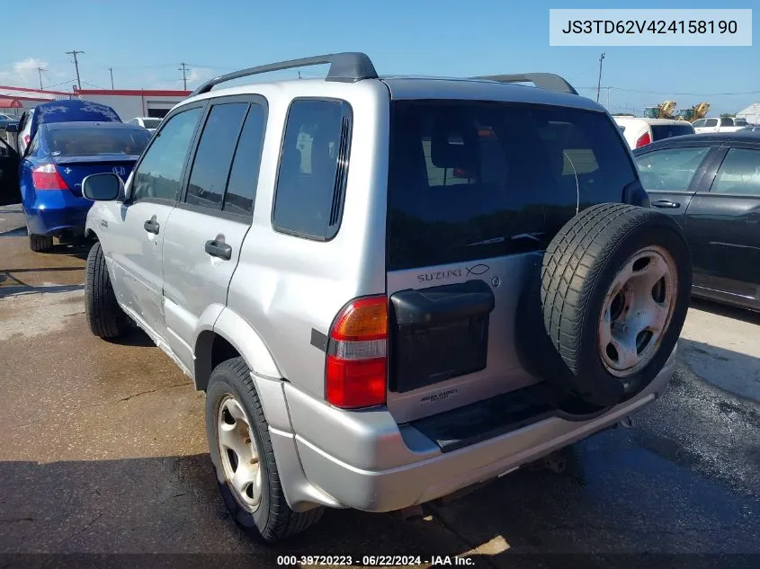 2002 Suzuki Grand Vitara Jlx/Limited VIN: JS3TD62V424158190 Lot: 39720223