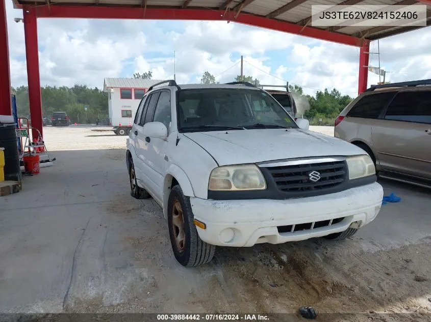 2002 Suzuki Grand Vitara Jls/Limited VIN: JS3TE62V824152406 Lot: 39884442