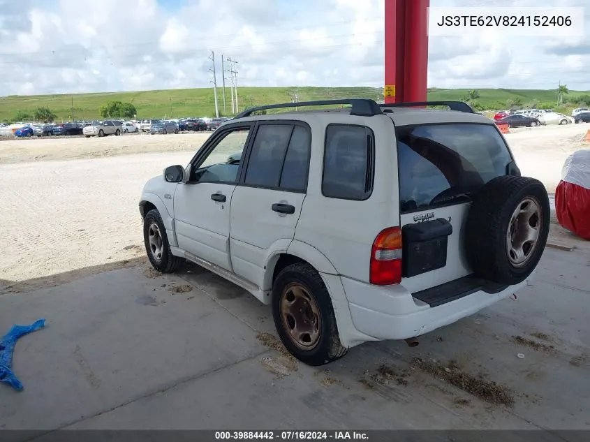 2002 Suzuki Grand Vitara Jls/Limited VIN: JS3TE62V824152406 Lot: 39884442