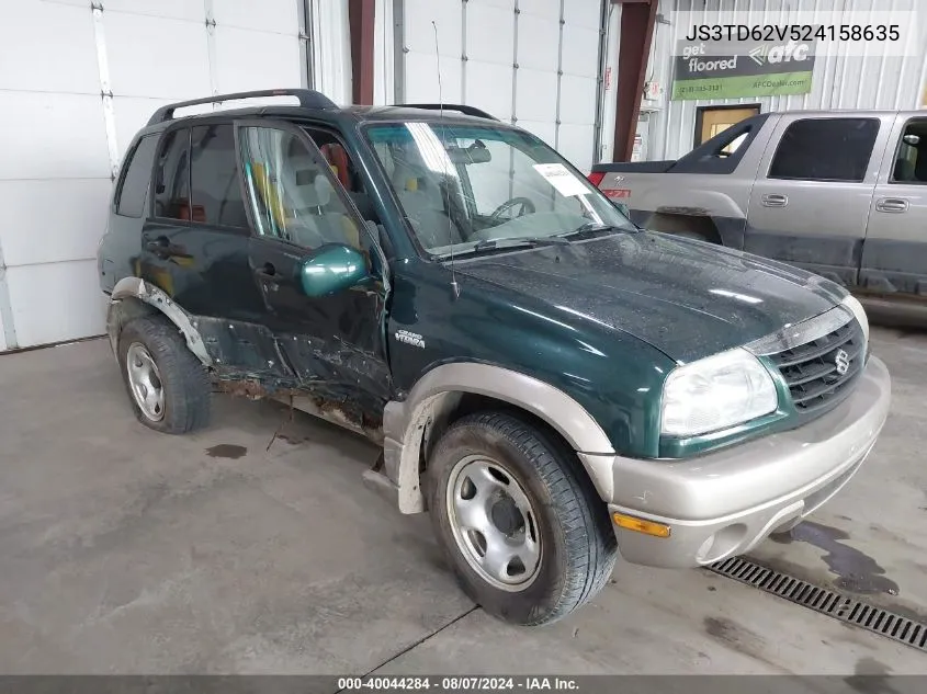 2002 Suzuki Grand Vitara Jlx/Limited VIN: JS3TD62V524158635 Lot: 40044284