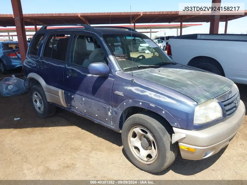 2002 Suzuki Grand Vitara Jlx/Limited VIN: JS3TD62V924158217 Lot: 40301352