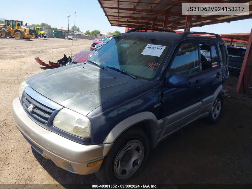 2002 Suzuki Grand Vitara Jlx/Limited VIN: JS3TD62V924158217 Lot: 40301352