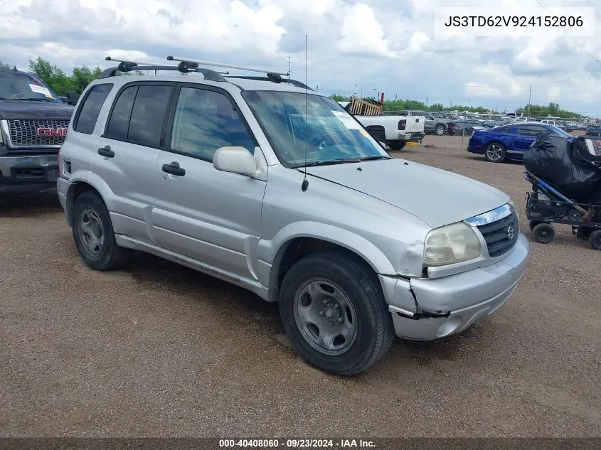 2002 Suzuki Grand Vitara Jlx/Limited VIN: JS3TD62V924152806 Lot: 40408060