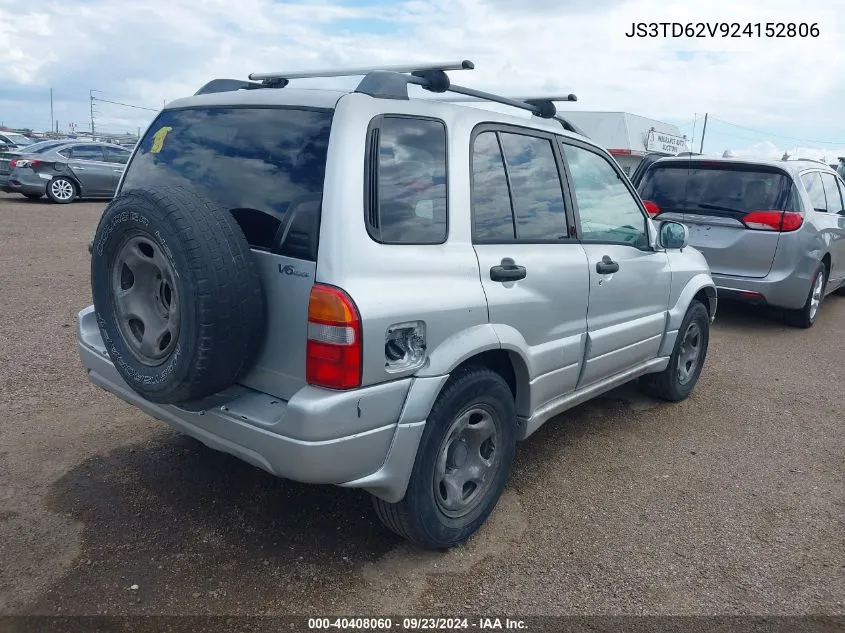 2002 Suzuki Grand Vitara Jlx/Limited VIN: JS3TD62V924152806 Lot: 40408060