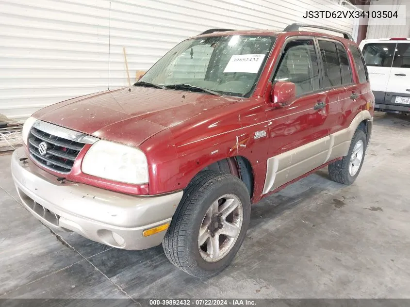 2003 Suzuki Grand Vitara VIN: JS3TD62VX34103504 Lot: 39892432