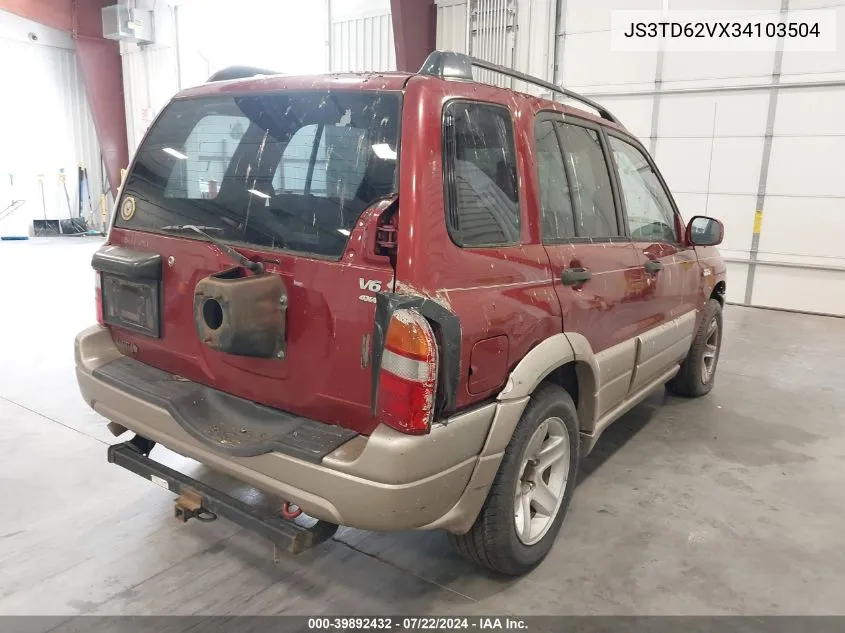 2003 Suzuki Grand Vitara VIN: JS3TD62VX34103504 Lot: 39892432