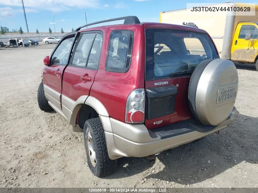 2004 Suzuki Grand Vitara Lx/Ex VIN: JS3TD62V444103628 Lot: 12008519