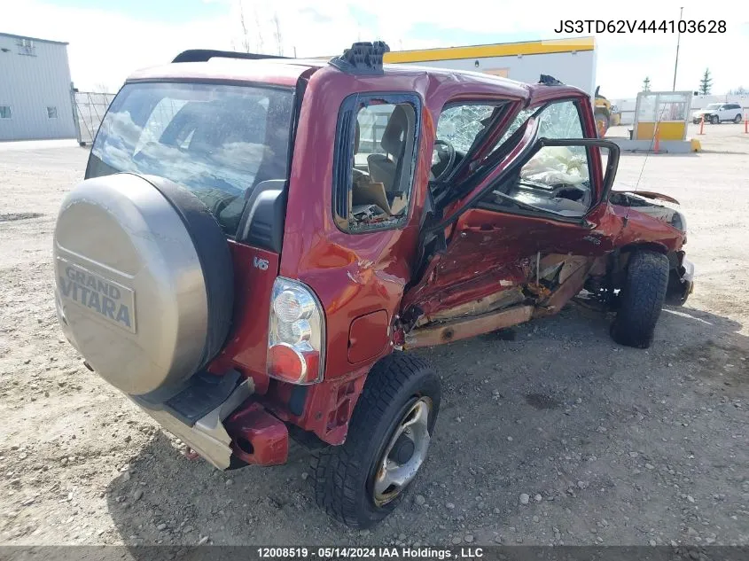 2004 Suzuki Grand Vitara Lx/Ex VIN: JS3TD62V444103628 Lot: 12008519