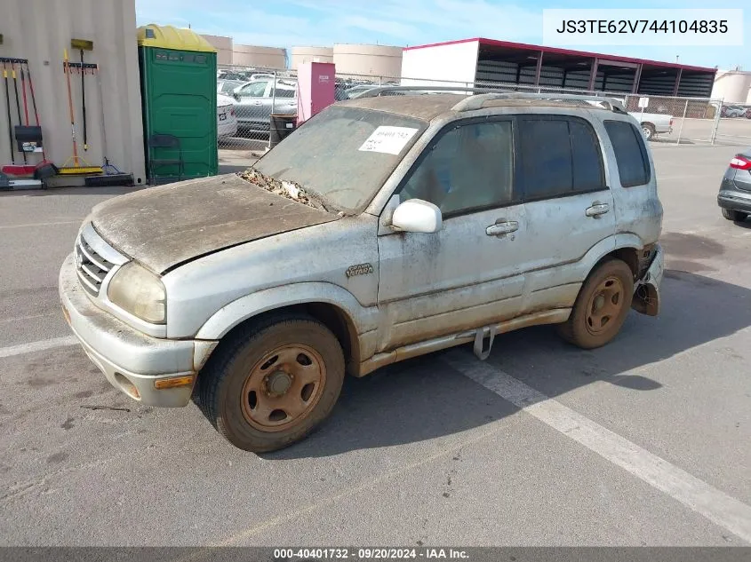 2004 Suzuki Grand Vitara Ex/Lx VIN: JS3TE62V744104835 Lot: 40401732