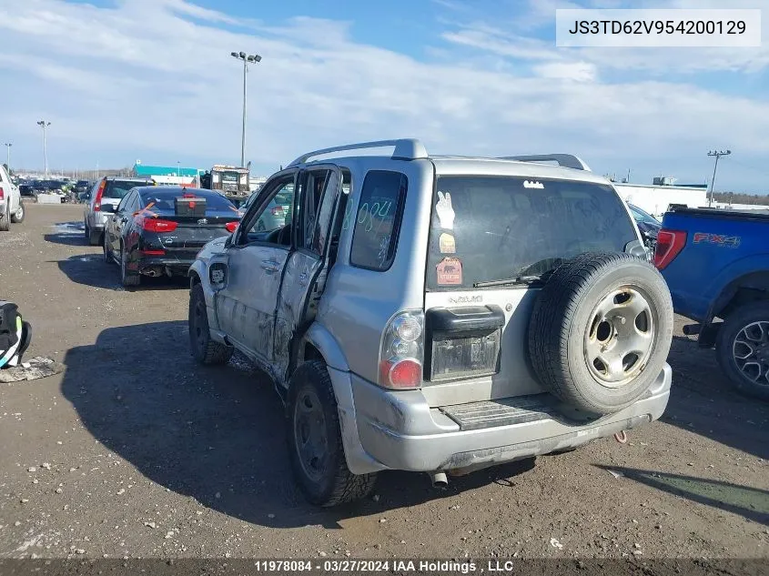 2005 Suzuki Grand Vitara Lx/Ex VIN: JS3TD62V954200129 Lot: 11978084