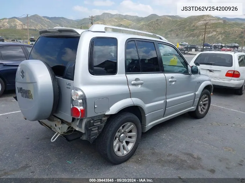 2005 Suzuki Grand Vitara Ex/Lx VIN: JS3TD62V254200926 Lot: 39443545