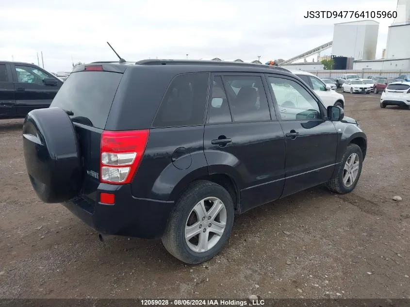 2006 Suzuki Grand Vitara Luxury VIN: JS3TD947764105960 Lot: 12059028