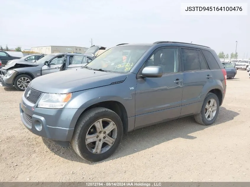 2006 Suzuki Grand Vitara VIN: JS3TD945164100476 Lot: 12072784