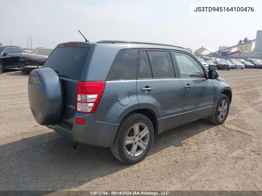 2006 Suzuki Grand Vitara VIN: JS3TD945164100476 Lot: 12072784