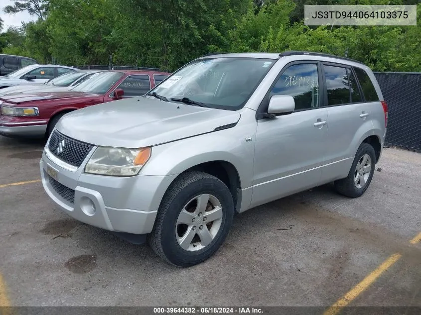 2006 Suzuki Grand Vitara Xsport VIN: JS3TD944064103375 Lot: 39644382