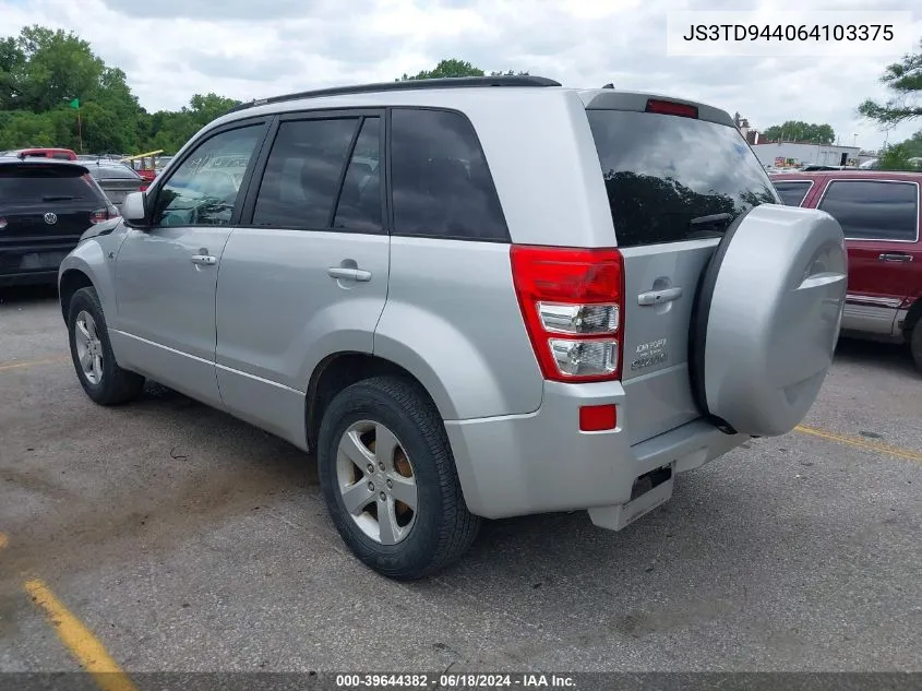 2006 Suzuki Grand Vitara Xsport VIN: JS3TD944064103375 Lot: 39644382