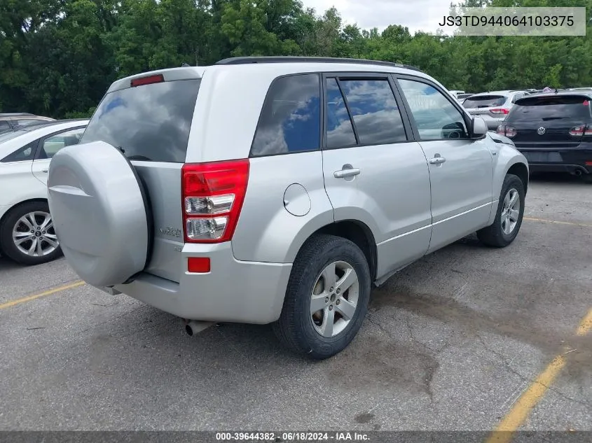 2006 Suzuki Grand Vitara Xsport VIN: JS3TD944064103375 Lot: 39644382