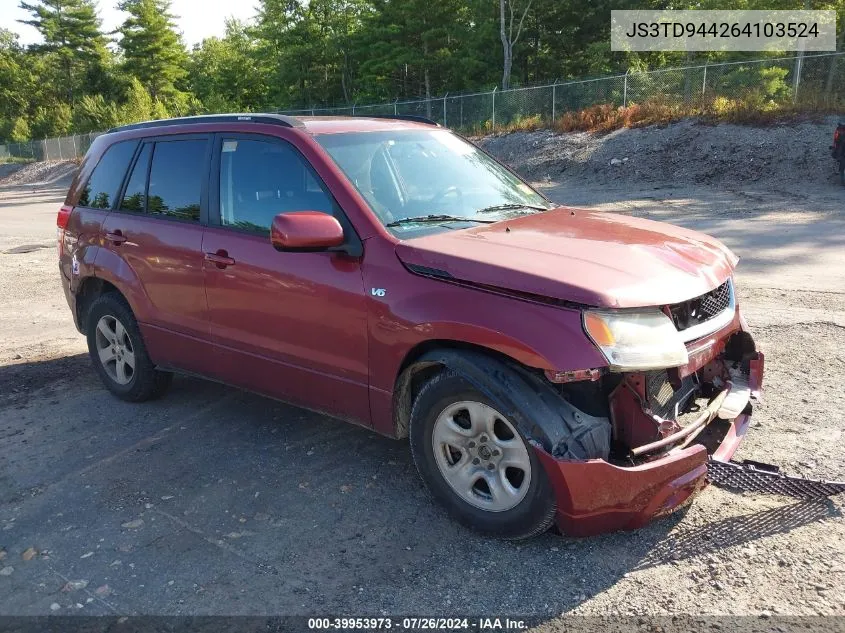 2006 Suzuki Grand Vitara Xsport VIN: JS3TD944264103524 Lot: 39953973