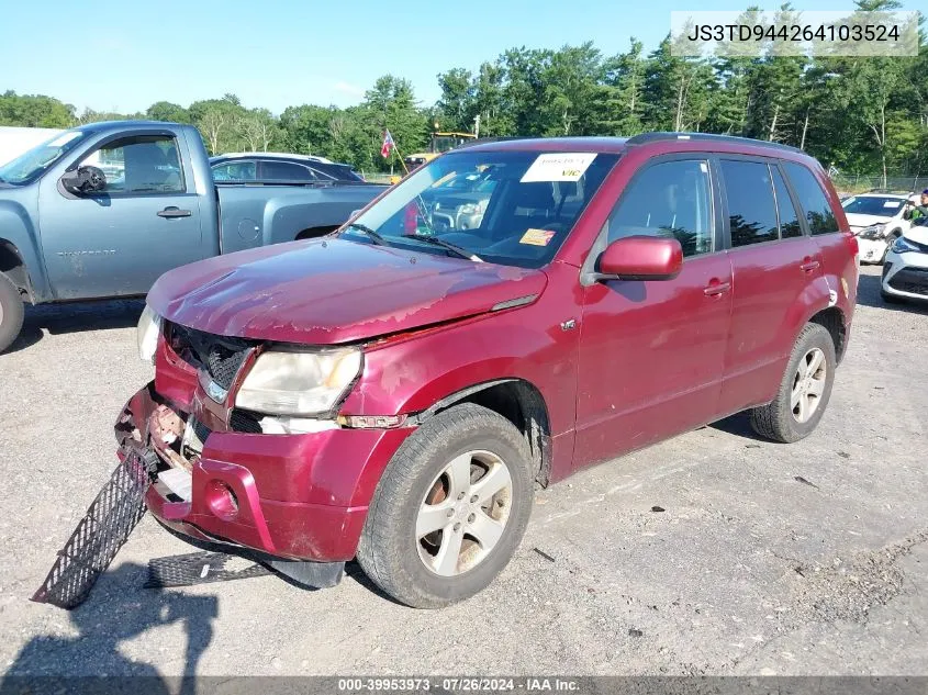 2006 Suzuki Grand Vitara Xsport VIN: JS3TD944264103524 Lot: 39953973