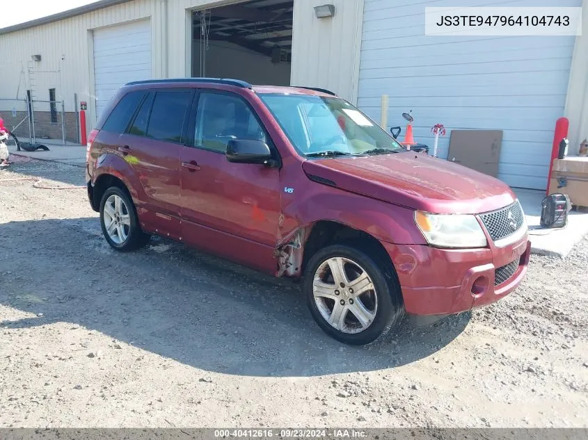 2006 Suzuki Grand Vitara Luxury VIN: JS3TE947964104743 Lot: 40412616