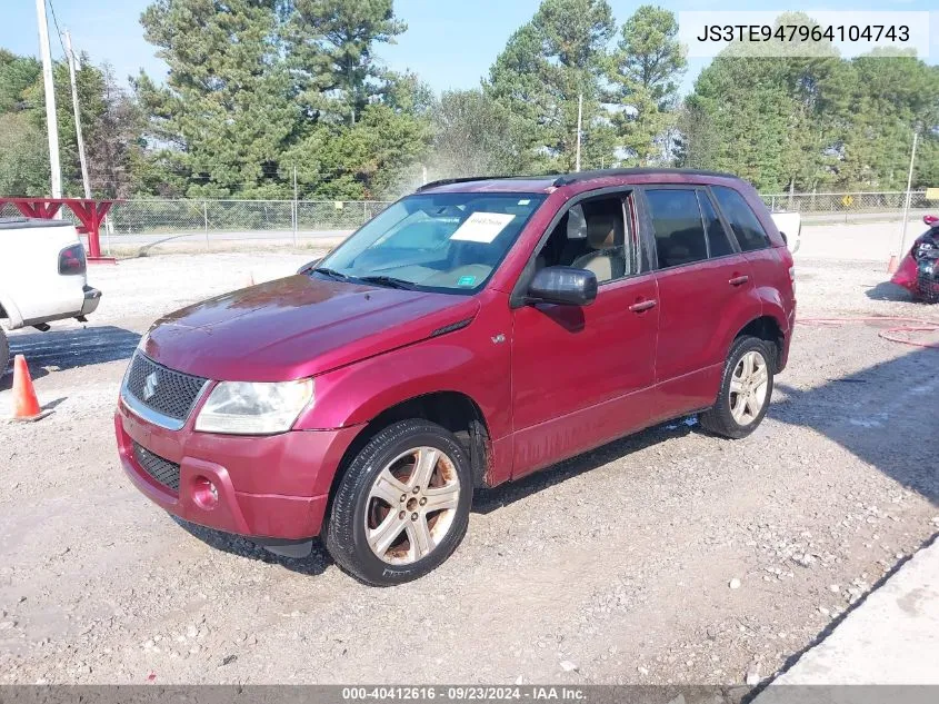 2006 Suzuki Grand Vitara Luxury VIN: JS3TE947964104743 Lot: 40412616